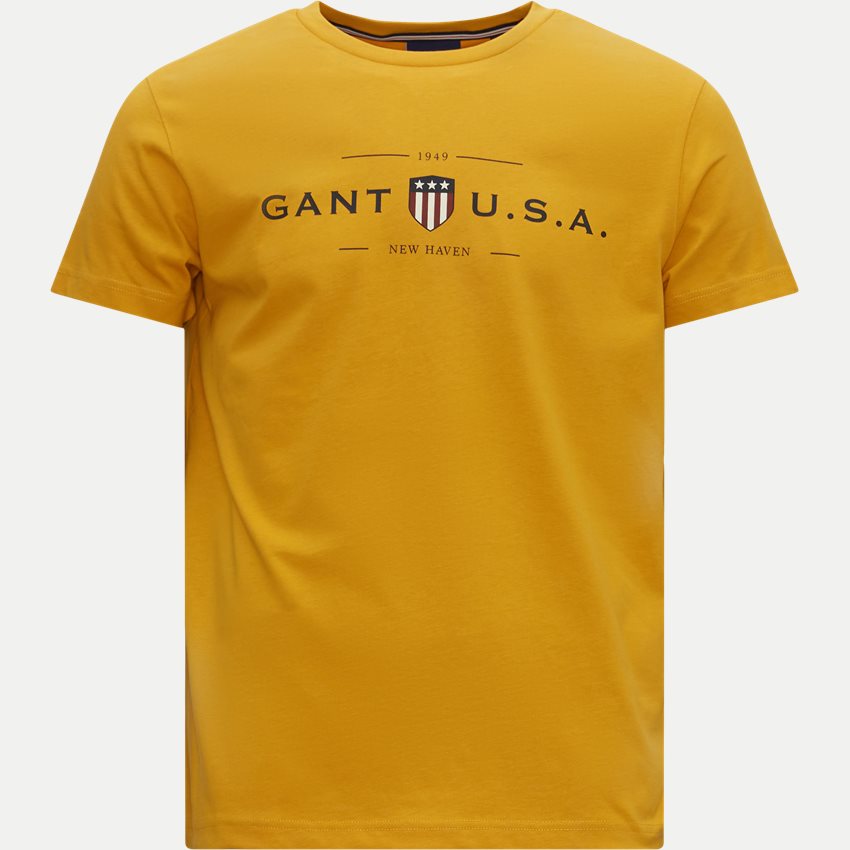 Gant T-shirts D1 BANNER SHIELD SS T-SHIRT 2003155 GOLD YELLOW
